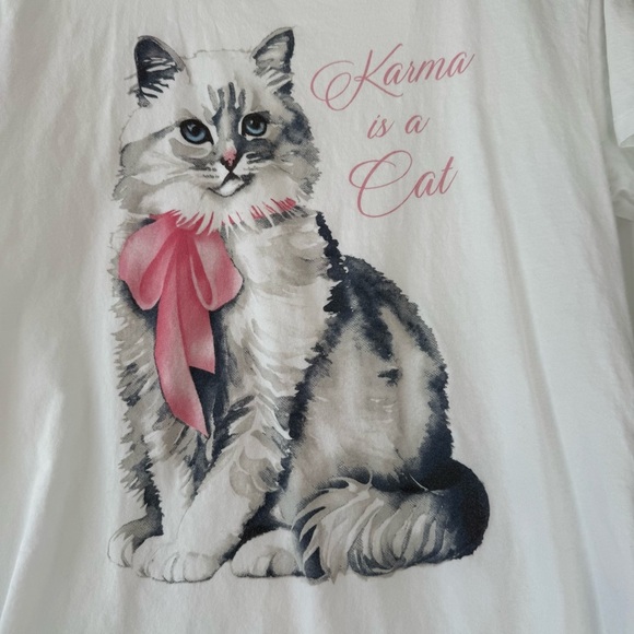 BUNDLE OF 2 | Taylor Swift | Karma | Kids White Graphic T-Shirt | Size L - Picture 1 of 6